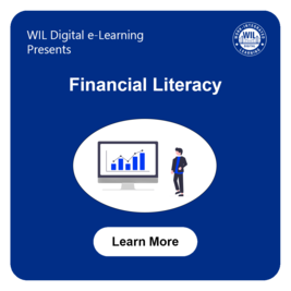 Financial Literacy Person looking at a fluctuating bar graph Click here to learn more